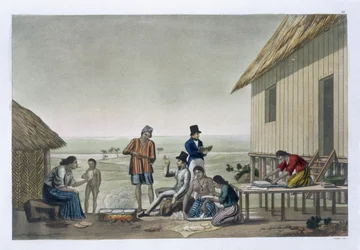 Beschäftigungen der Agagna-Leute, Marianen-Inseln, Tafel 29 aus 